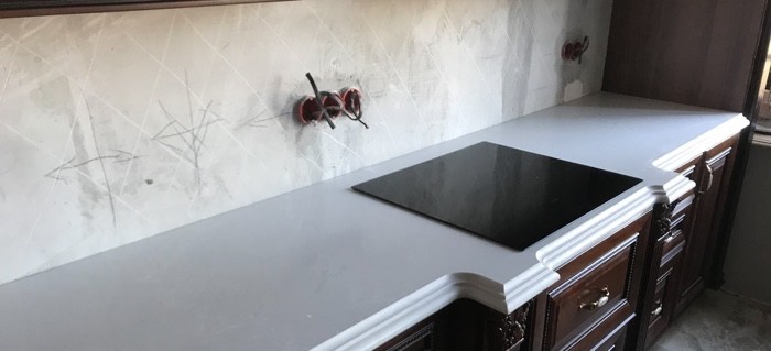 Столешница из кварцевого агломерата Samsung Latte Diamond White (Южная Корея)